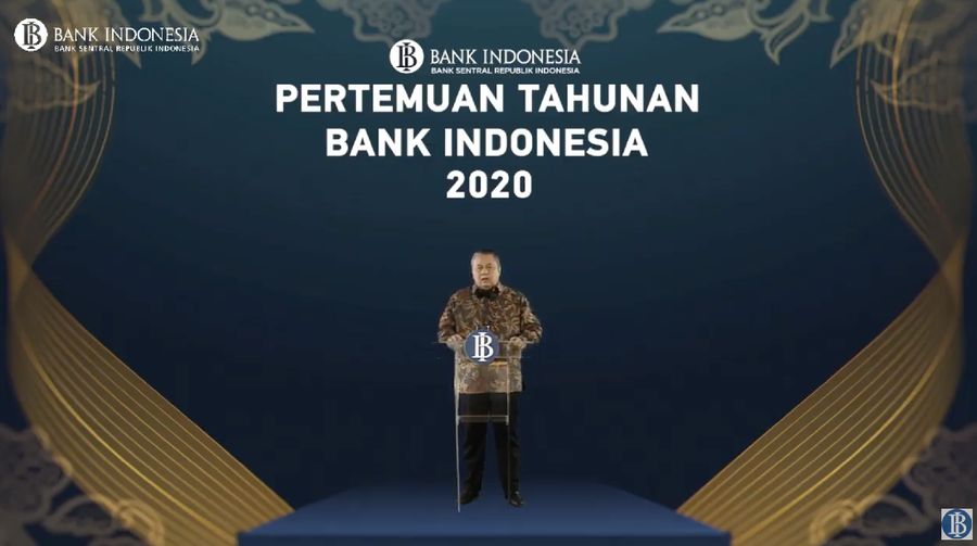 Gubernur Bank Indonesia, Perry Warjiyo dalam Pertemuan Tahunan Bank Indonesia (PTBI) 2020 (Tangkapan Layar Youtube Bank Indonesia)