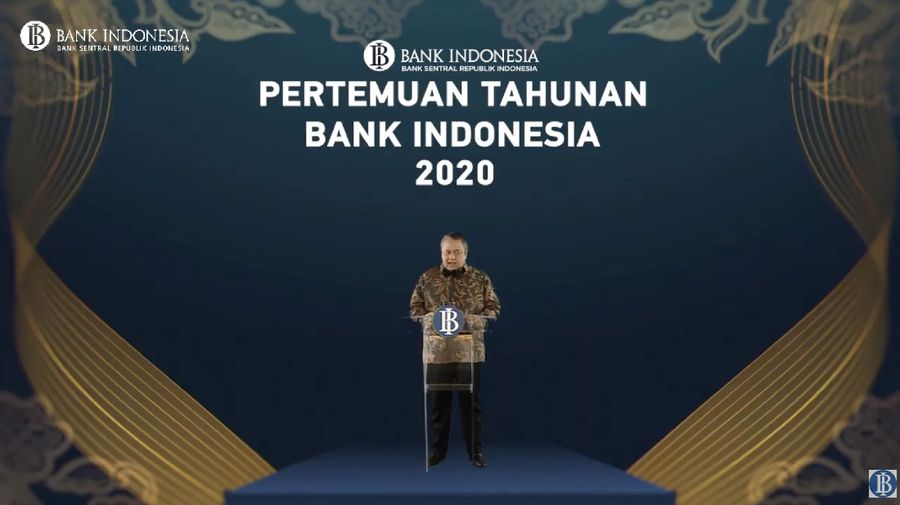 Gubernur Bank Indonesia, Perry Warjiyo dalam Pertemuan Tahunan Bank Indonesia (PTBI) 2020 (Tangkapan Layar Youtube Bank Indonesia)