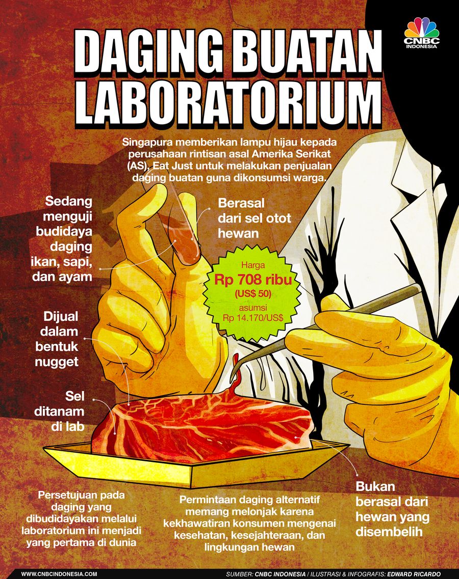 INFOGRAFIS, Daging Buatan Laboratorium