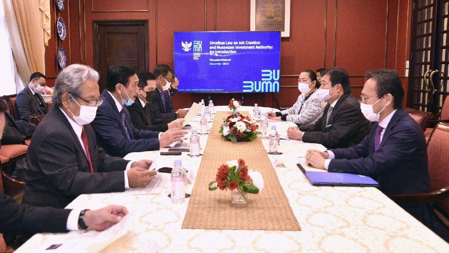 Menkomarves & Menteri BUMN maraton bertemu di antaranya dengan CEO & ED Mitsui & Co, Chairman Mitsubishi Corp, serta CEO Sojitz Corp. (Tangkapan Layar Twitter @KBRITokyo)