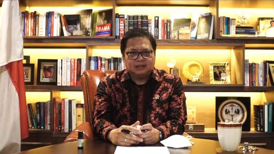 Menteri Koordinator Bidang Perekonomian Airlangga Hartarto dalam sambutan acara 