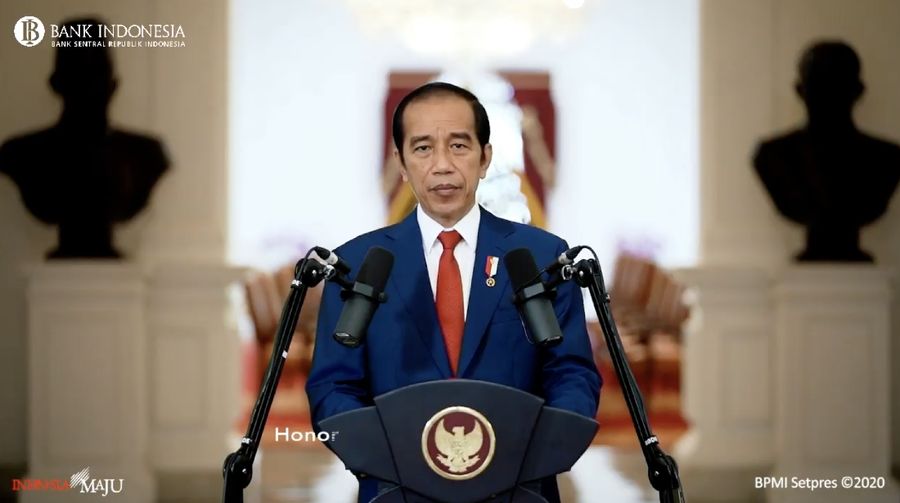 Presiden Joko Widodo dalam Pertemuan Tahunan Bank Indonesia (PTBI) 2020 (Tangkapan Layar Youtube Bank Indonesia)