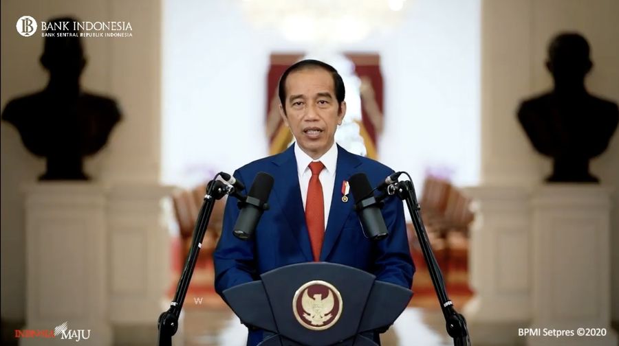 Presiden Joko Widodo dalam Pertemuan Tahunan Bank Indonesia (PTBI) 2020 (Tangkapan Layar Youtube Bank Indonesia)