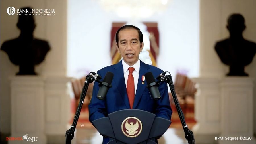Presiden Joko Widodo dalam Pertemuan Tahunan Bank Indonesia (PTBI) 2020 (Tangkapan Layar Youtube Bank Indonesia)