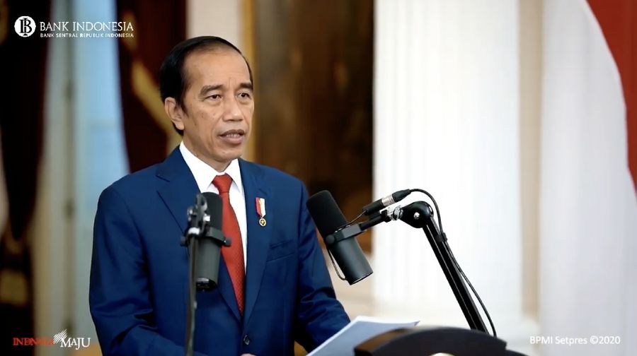 Presiden Joko Widodo dalam Pertemuan Tahunan Bank Indonesia (PTBI) 2020 (Tangkapan Layar Youtube Bank Indonesia)