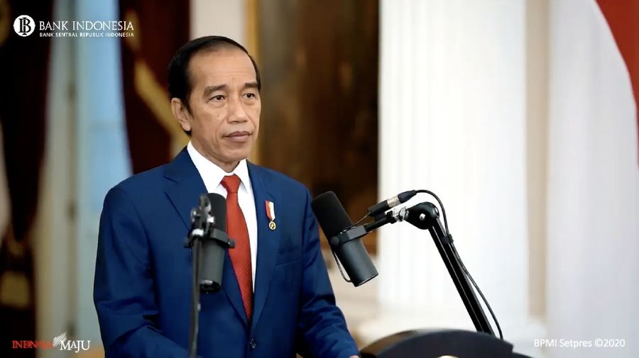 Presiden Joko Widodo dalam Pertemuan Tahunan Bank Indonesia (PTBI) 2020 (Tangkapan Layar Youtube Bank Indonesia)