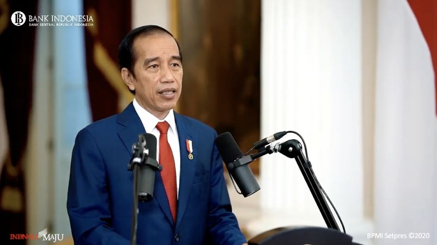 Presiden Joko Widodo dalam Pertemuan Tahunan Bank Indonesia (PTBI) 2020 (Tangkapan Layar Youtube Bank Indonesia)