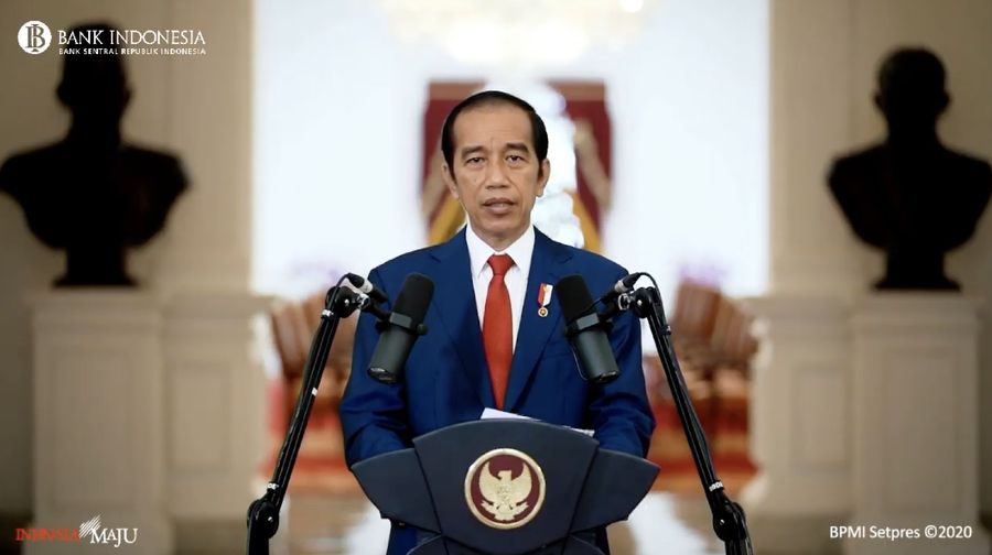 Presiden Joko Widodo dalam Pertemuan Tahunan Bank Indonesia (PTBI) 2020 (Tangkapan Layar Youtube Bank Indonesia)