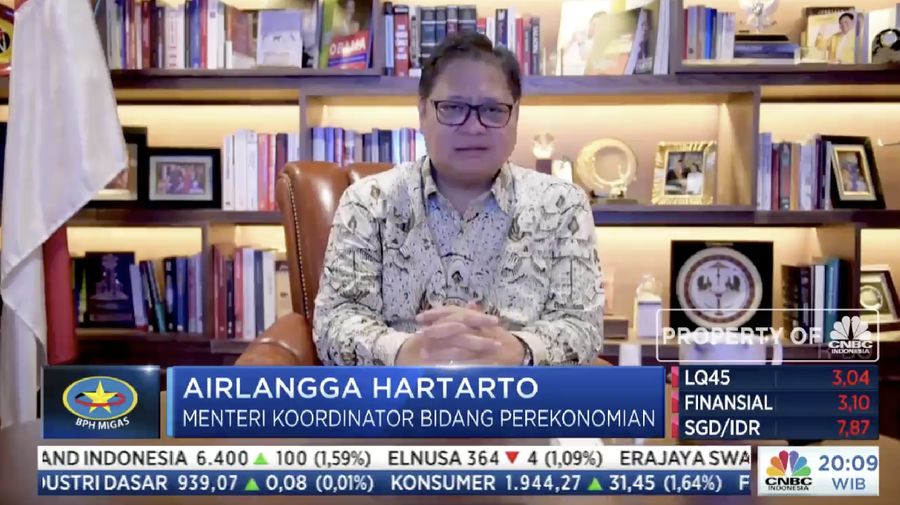 Airlangga Hartarto (Tangkapan layar CNBC TV)