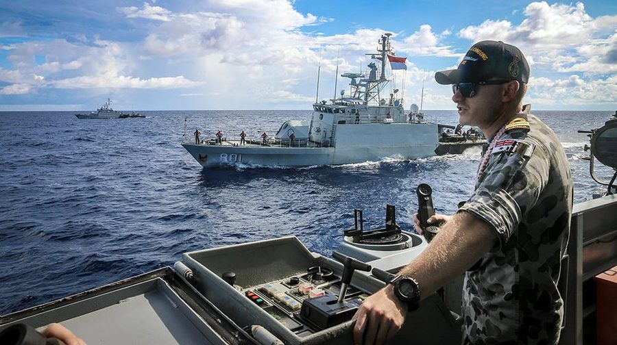 Angkatan Laut Australia & Angkatan Bersenjata Indonesia latihan bersama. (Dok: Twitter Royal Australian Navy)