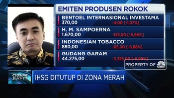 Cukai Rokok Naik, IHSG Ditutup di Zona Merah