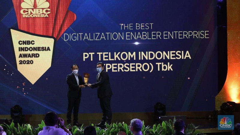 Suasana CNBC Indonesia Award 2020 dengan tema Menyongsong Bangkitnya Ekonomi Indonesia 2021.(CNBC Indonesia/Muhammad Sabki)