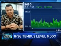Menguat 1,25%, IHSG Ditutup di Level Psikologis 6.000