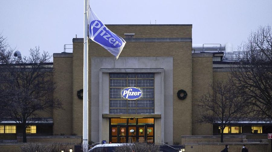 The Pfizer Global Supply Kalamazoo manufacturing plant is shown in Portage, Mich., Friday, Dec. 11, 2020. The U.S. gave the final go-ahead Friday to the nation’s first COVID-19 vaccine, marking what could be the beginning of the end of an outbreak that has killed nearly 300,000 Americans. (AP Photo/Paul Sancya)