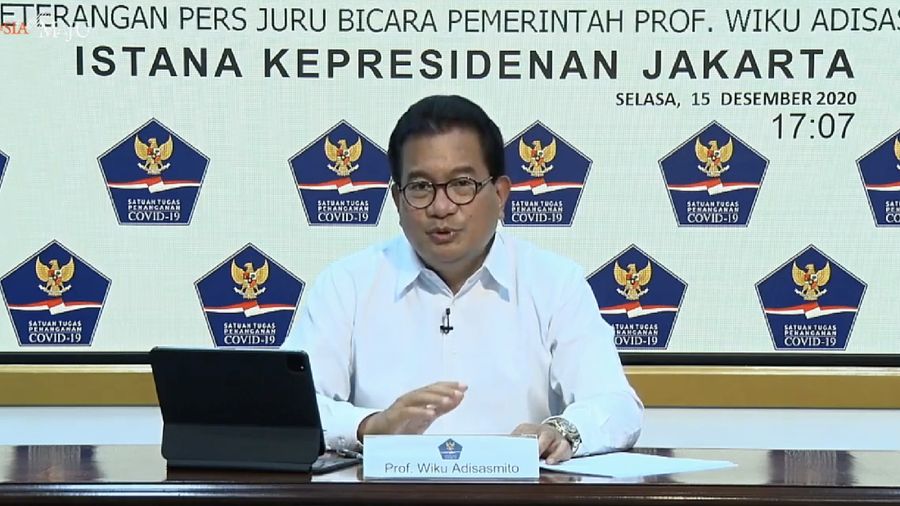 Wiku Adisasmito juru bicara gugus tugas percepatan penanganan Corona memberi Keterangan Pers Juru Bicara terkait Update Data Covid-19 Nasiona. (Youtube/Sekretariat Presiden)