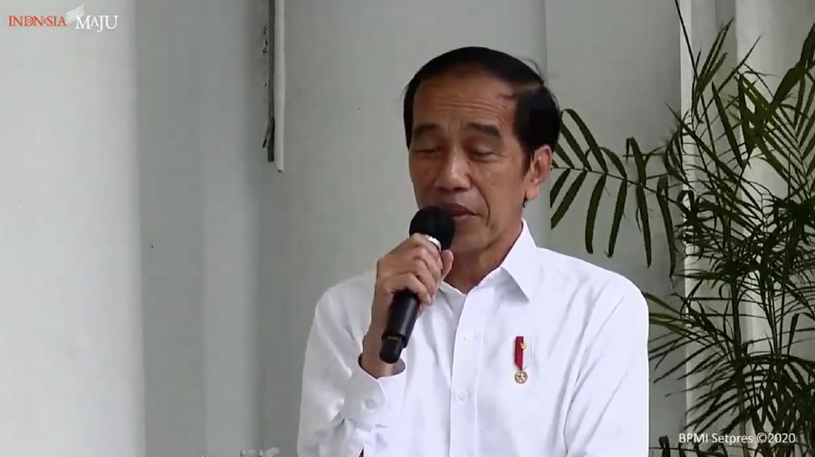 Presiden Jokowi saat Pemberian Bantuan Modal Kerja, Istana Kepresidenan Bogor, 18 Desember 2020. (Tangkapan Layar Youtube)