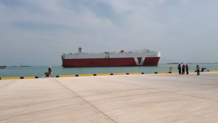 Pelabuhan Internasional Patimban Subang Jawa Barat Pelabuhan Internasional Patimban Subang Jawa Barat. (Dok. Dirjen Perhubungan Laut Kemenhub)