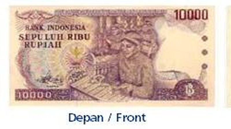 Uang kertas pecahan Rp 10.000 Tahun Emisi 1979. (Dok. Bank Indonesia.)