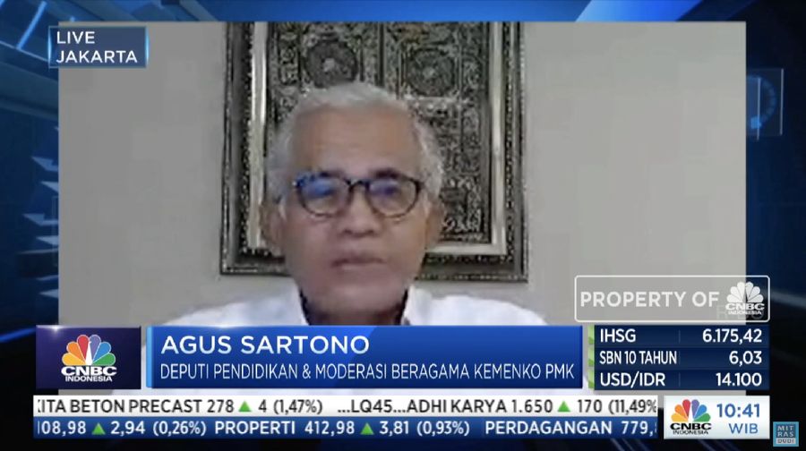 Deputi Pendidikan & Moderasi Beragama Kemenko PMK Agus Sartono dalam acara Vocational Outlook 2020 dengan tema