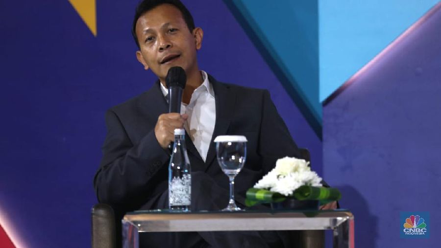 Direktur Mitras DUDI, Ahmad Saufi dalam acara Vocational Outlook 2020. (CNBC Indonesia/ Tri Susilo)