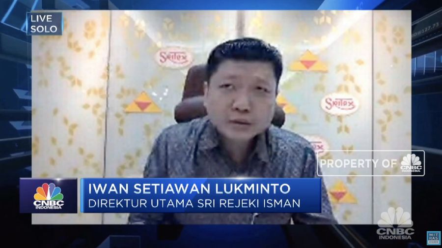 Direktur Utama PT Sri Rejeki Isman Tbk (SRIL) Iwan Setiawan Lukminto dalam acara Vocational Outlook 2020. (Tangkapan Layar)
