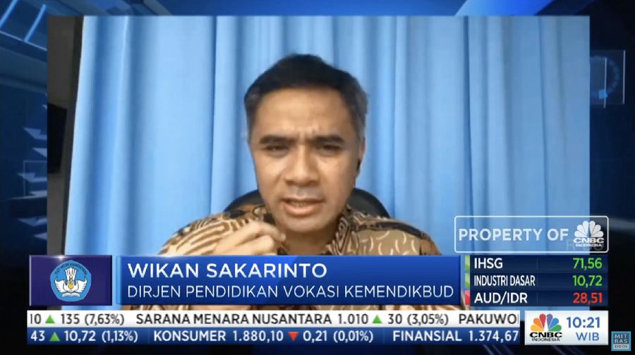 Dirjen Pendidikan Vokasi Kemendikbud Wikan Sakarinto dalam acara Vocational Outlook 2020 dengan tema  