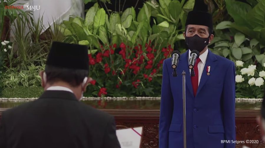 Pengucapan Sumpah Anggota Komisi Yudisial Masa Jabatan 2020-2025 (Tangkapan Layar Youtube Sekretariat Presiden)