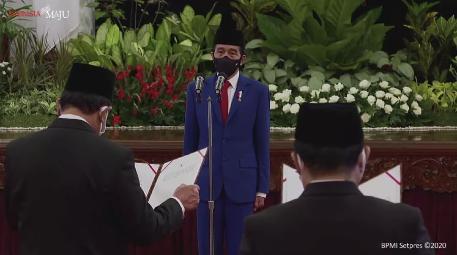 Pengucapan Sumpah Anggota Komisi Yudisial Masa Jabatan 2020-2025 (Tangkapan Layar Youtube Sekretariat Presiden)