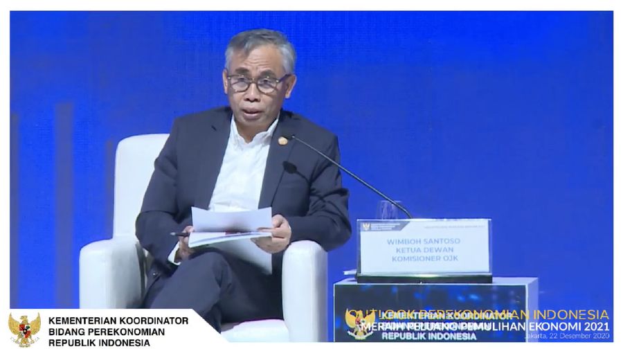 Ketua Dewan Komisioner Otoritas Jasa Keuangan (OJK) Wimboh Santoso dalam acara Outlook Perekonomian Indonesia 2021. (Tangkapan Layar Youtube PerekonomianRI)