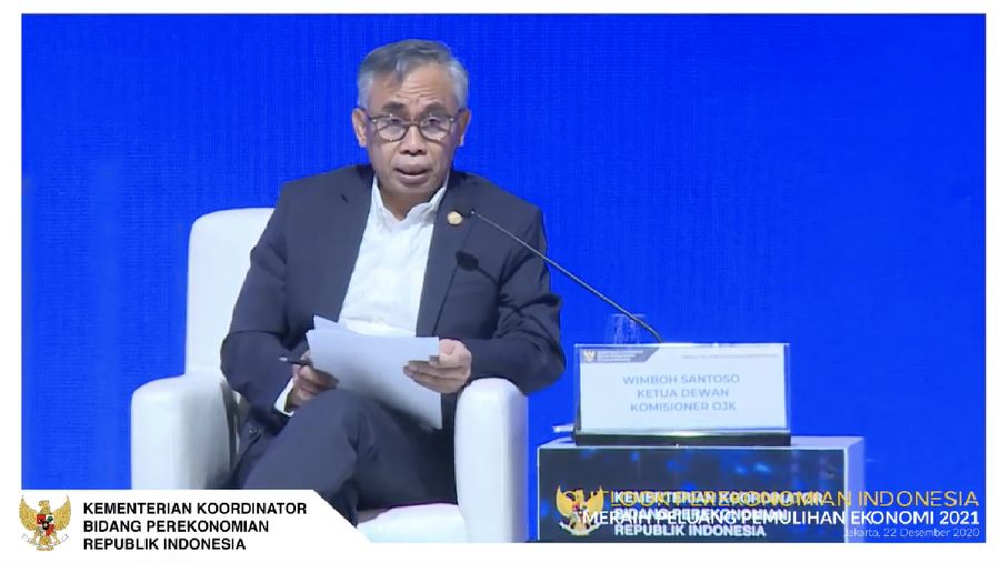 Ketua Dewan Komisioner Otoritas Jasa Keuangan (OJK) Wimboh Santoso dalam acara Outlook Perekonomian Indonesia 2021. (Tangkapan Layar Youtube PerekonomianRI)