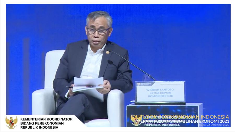 Ketua Dewan Komisioner Otoritas Jasa Keuangan (OJK) Wimboh Santoso dalam acara Outlook Perekonomian Indonesia 2021. (Tangkapan Layar Youtube PerekonomianRI)