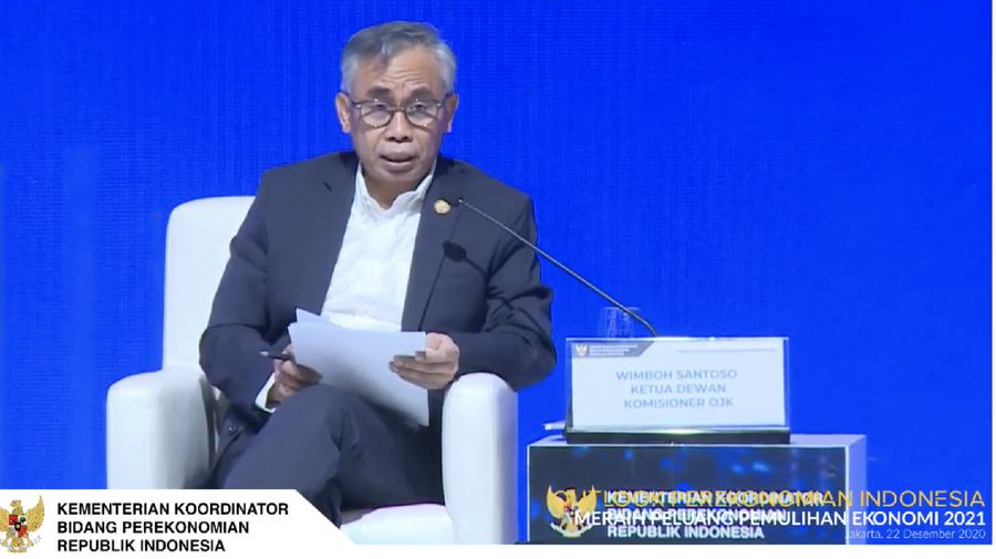 Ketua Dewan Komisioner Otoritas Jasa Keuangan (OJK) Wimboh Santoso dalam acara Outlook Perekonomian Indonesia 2021. (Tangkapan Layar Youtube PerekonomianRI)