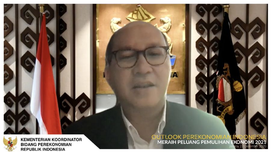 Ketua Umum Kadin Rosan Roeslani dalam acara Outlook Perekonomian Indonesia 2021. (Tangkapan Layar Youtube PerekonomianRI)