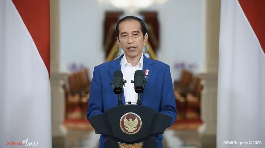 Presiden Joko Widodo dalam acara Outlook Perekonomian Indonesia 2021. (Tangkapan Layar Youtube PerekonomianRI)