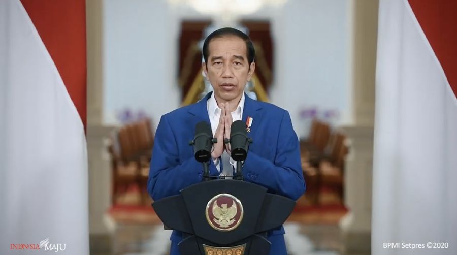 Presiden Joko Widodo dalam acara Outlook Perekonomian Indonesia 2021
