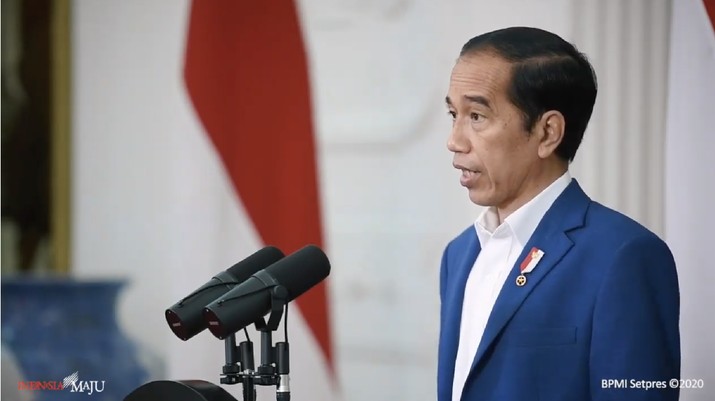 Presiden Joko Widodo dalam acara Outlook Perekonomian Indonesia 2021 Presiden Joko Widodo dalam acara Outlook Perekonomian Indonesia 2021. (Tangkapan Layar Youtube PerekonomianRI)