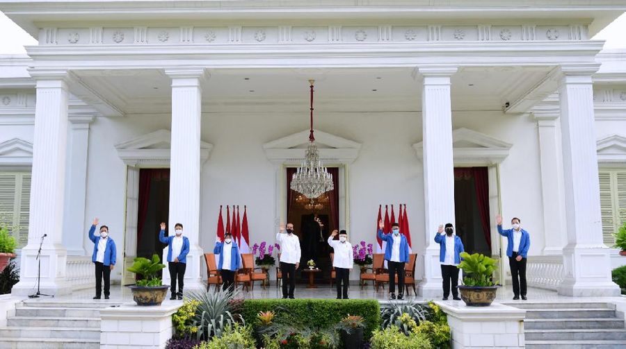 Presiden Joko Widodo (Jokowi) mengumumkan enam menteri baru di Kabinet Indonesia Maju. (Biro Pers Sekretariat Presiden/Muchlis Jr)