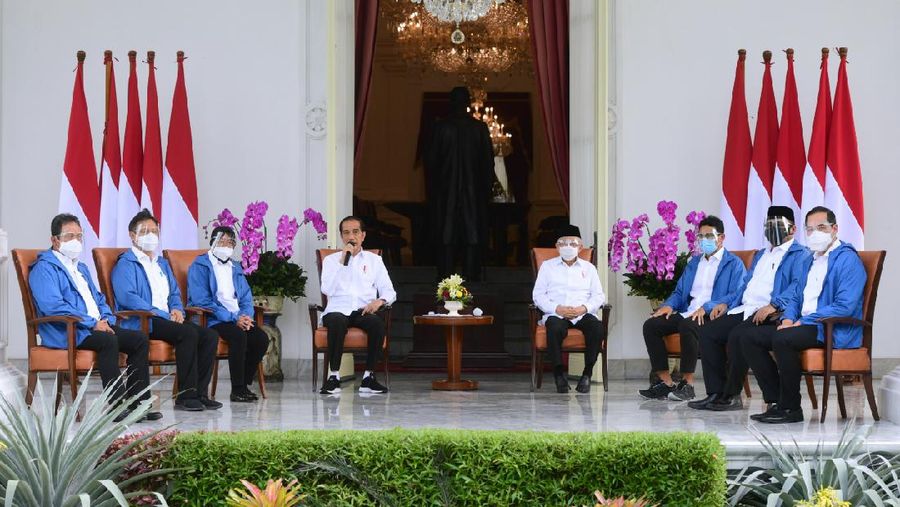 Presiden Joko Widodo (Jokowi) mengumumkan enam menteri baru di Kabinet Indonesia Maju