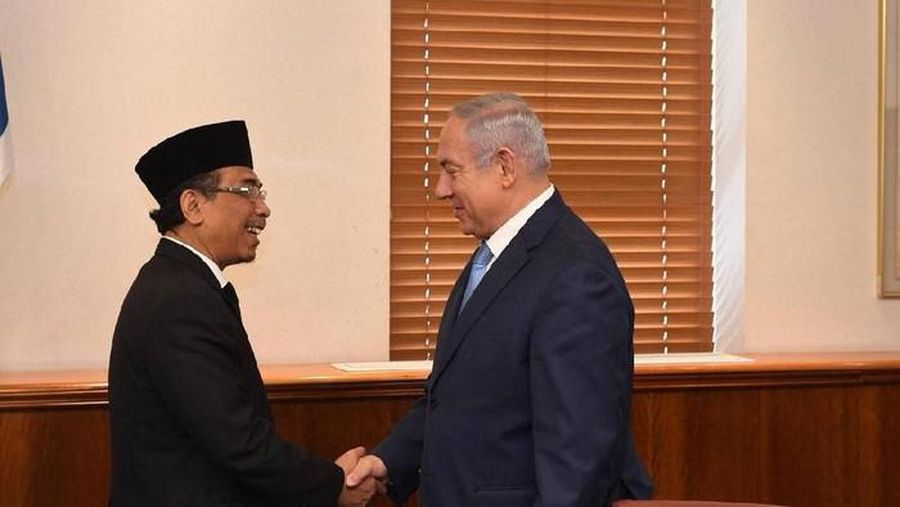 Yahya Cholil Staquf bertemu PM Israel Benjamin Netanyahu (Twitter Benjamin Netanyahu)
