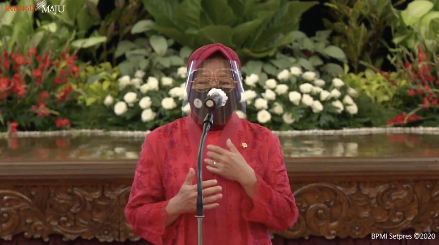 Menteri Sosial, Tri Rismaharini (Tangkapan Layar Youtube Sekretariat Presiden)