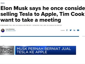 Ternyata Musk Pernah Berniat Jual Tesla ke Apple