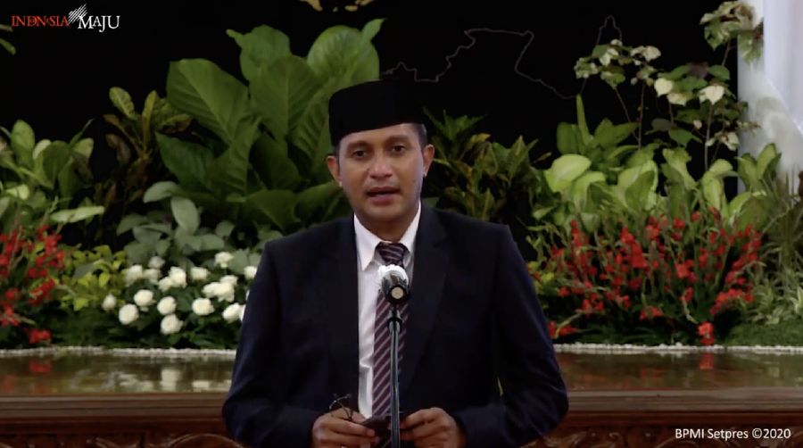 Wakil Menteri Hukum dan Hak Asasi Manusia, Edward Komar Syarif Hiariez (Tangkapan Layar Youtube Sekretariat Presiden)