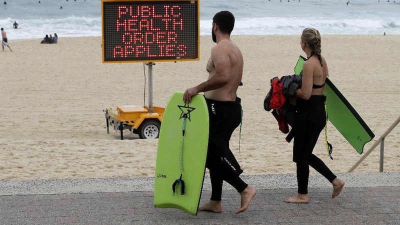 Klaster baru virus korona (covid-19) muncul di kota Sydney. (AP/Mark Baker)