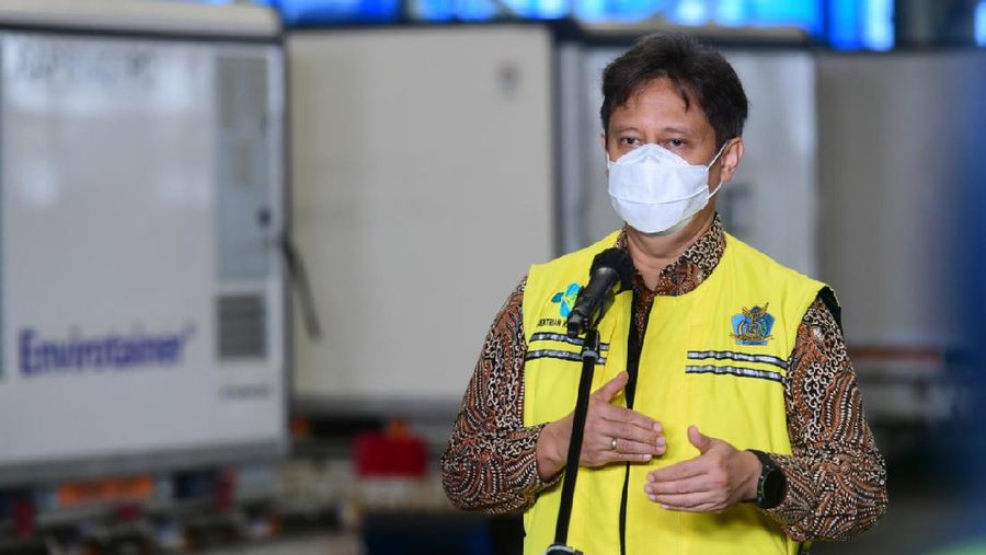 Menteri Kesehatan Budi Gunadi Sadikin saat Konfrensi Pers Kedatangan Vaksin Covid-19 Tahap 2, Bandara Soekarno Hatta, 31 Desember 2020. (Biro Pers Sekretariat Presiden/Muchlis Jr)