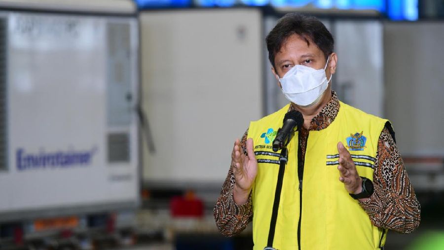Menteri Kesehatan Budi Gunadi Sadikin saat Konfrensi Pers Kedatangan Vaksin Covid-19 Tahap 2, Bandara Soekarno Hatta, 31 Desember 2020. (Biro Pers Sekretariat Presiden/Muchlis Jr)