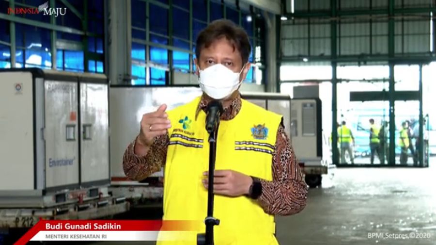 Menteri Kesehatan Budi Gunadi Sadikin saat Konfrensi Pers Kedatangan Vaksin Covid-19 Tahap 2, Bandara Soekarno Hatta, 31 Desember 2020.  (Tangkapan Layar Youtube Sekretariat Presiden)