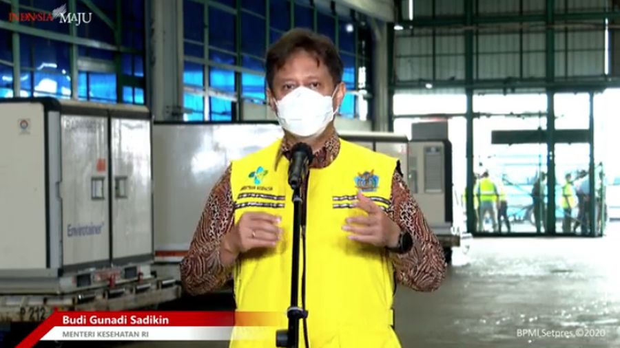 Menteri Kesehatan Budi Gunadi Sadikin saat Konfrensi Pers Kedatangan Vaksin Covid-19 Tahap 2, Bandara Soekarno Hatta, 31 Desember 2020.  (Tangkapan Layar Youtube Sekretariat Presiden)