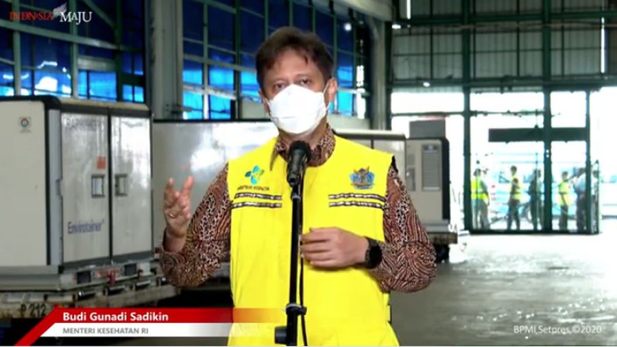 Menteri Kesehatan Budi Gunadi Sadikin saat Konfrensi Pers Kedatangan Vaksin Covid-19 Tahap 2, Bandara Soekarno Hatta, 31 Desember 2020.  (Tangkapan Layar Youtube Sekretariat Presiden)