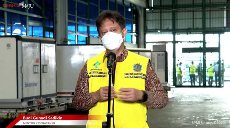 Menteri Kesehatan Budi Gunadi Sadikin saat Konfrensi Pers Kedatangan Vaksin Covid-19 Tahap 2, Bandara Soekarno Hatta, 31 Desember 2020.  (Tangkapan Layar Youtube Sekretariat Presiden)