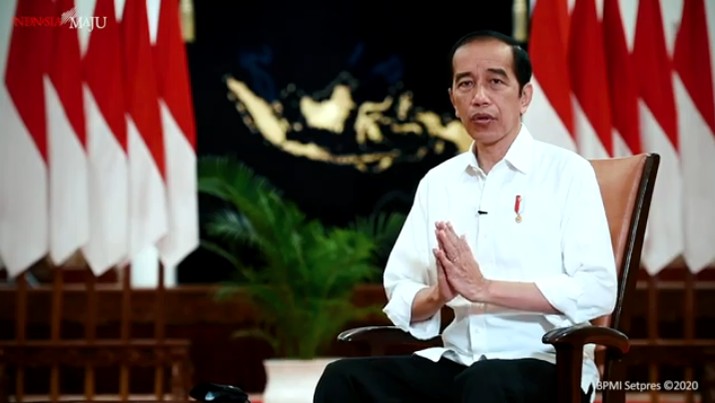 Sambutan Presiden Joko Widodo Menyambut Tahun 2021. Sambutan Presiden Joko Widodo Menyambut Tahun 2021. (Tangkapan Layar Youtube Sekretariat Presiden)